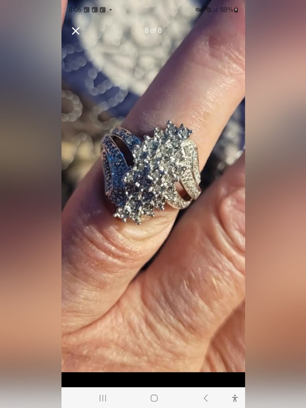 Diamond Ring Size 6 Stamped P4SR which is Platina 4 FIRM PRICE